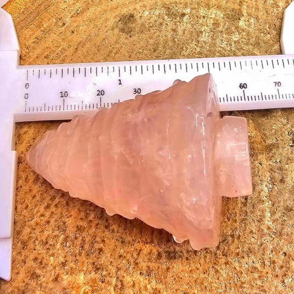 Nature Rose Quartz Hand Carved 2.2" Christmas Tree Decor - Picture 4 of 10